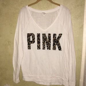 Victoria’s Secret Pink leopard sequin long sleeve